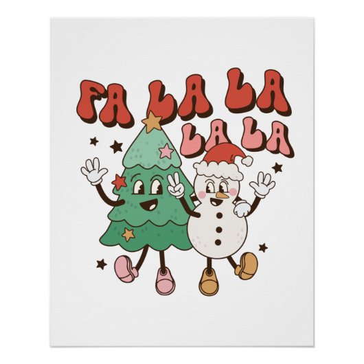 Kerstcadeau La La La La La La La Perfect Poster (Voorkant)