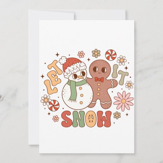 Kerstcadeau laat het sneeuwen feestdagenkaart (Voorkant)