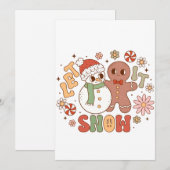 Kerstcadeau laat het sneeuwen feestdagenkaart (Voorkant / Achterkant)