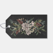 kerstcadeau Label Floral Waterverf Chalkboard Cadeaulabel (Achterkant Horizontaal)