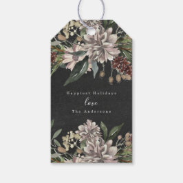 kerstcadeau Label Floral Waterverf Chalkboard Cadeaulabel