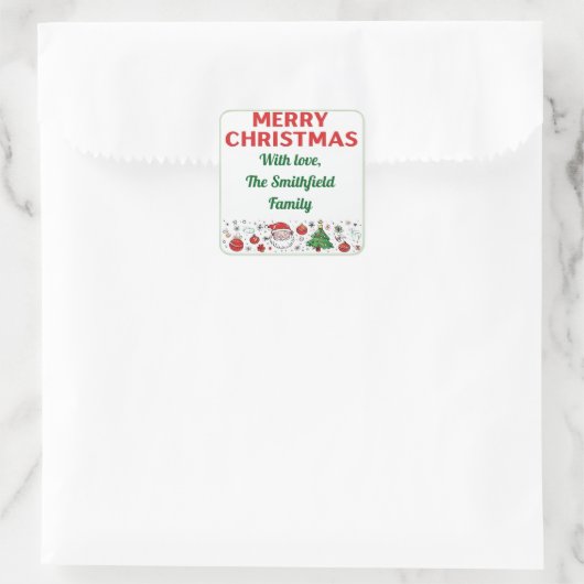 Kerstcadeau Label, gepersonaliseerd Label (Tas)