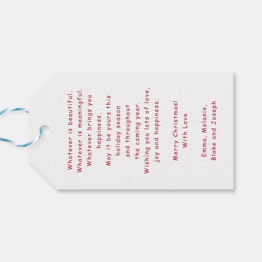 Kerstcadeau Label Gepersonaliseerde cadeau Labels Cadeaulabel (Achterkant Horizontaal)