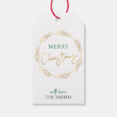 kerstcadeau Label Gold Wreated, speciaal gepersona Cadeaulabel (Voorkant)