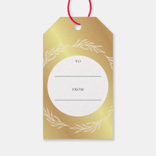 kerstcadeau Label Gold Wreated, speciaal gepersona Cadeaulabel (Achterkant)