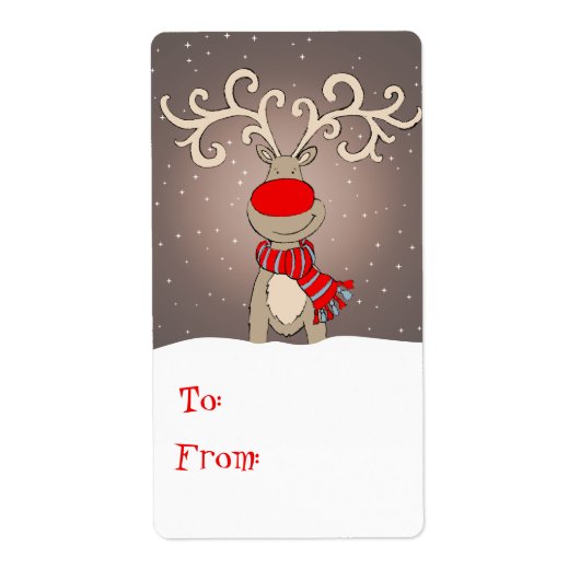 Kerstcadeau label grijs (van en naar) (Voorkant)