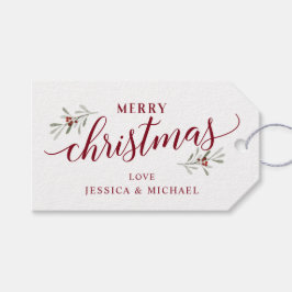 Kerstcadeau Label Holiday Ivy Greenery Cadeaulabel