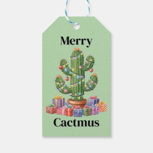 Kerstcadeau Label - Merry Cactmus Cadeaulabel (Achterkant)