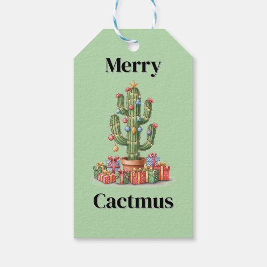 Kerstcadeau Label - Merry Cactmus Cadeaulabel (Achterkant)