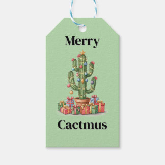 Kerstcadeau Label - Merry Cactmus Cadeaulabel