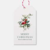 Kerstcadeau Label met Berry en Branch Design Cadeaulabel (Voorkant)