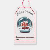 Kerstcadeau label met een wereldbol cadeaulabel (Achterkant)