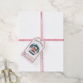 Kerstcadeau label met een wereldbol cadeaulabel (Met Touw)