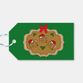 Kerstcadeau Label met Holly, HOHOHO, Santa Hats Cadeaulabel (Achterkant Horizontaal)
