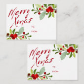 kerstcadeau-Label Notitiekaartje (Voorkant / Achterkant)