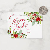 kerstcadeau-Label Notitiekaartje (Voorkant / Achterkant in situ)