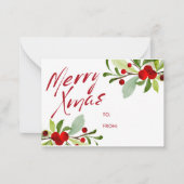 kerstcadeau-Label Notitiekaartje (Voorkant)