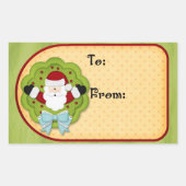 kerstcadeau-label rechthoekige sticker (Voorkant)