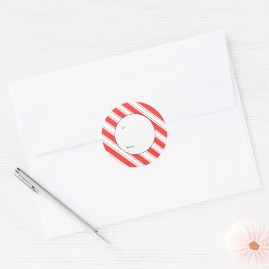 kerstcadeau-Label Ronde Sticker (Envelop)