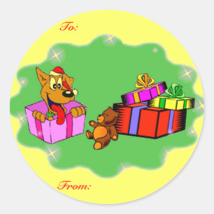 kerstcadeau-Label Ronde Sticker