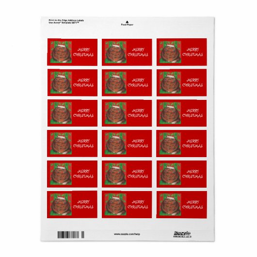 kerstcadeau label rood (Full Sheet)