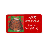 kerstcadeau label rood (Voorkant)