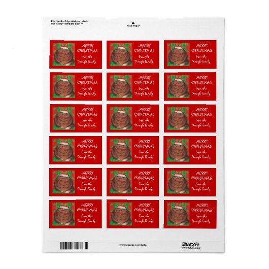 kerstcadeau label rood (Full Sheet)