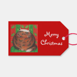 kerstcadeau label rood met kerstcadeau cadeaulabel