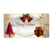 Kerstcadeau Label Rood Wit Xmas (Voorkant)