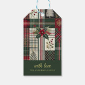 Kerstcadeau label Rustiek Plaid Pattern Cadeaulabel (Voorkant)