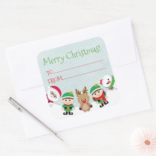 kerstcadeau label sticker (Envelop)