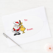 Kerstcadeau Label Sticker-Santa (Envelop)