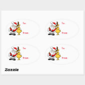 Kerstcadeau Label Sticker-Santa (Vel)