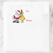 Kerstcadeau Label Sticker-Santa (Tas)