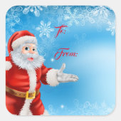 Kerstcadeau Label Sticker-Santa (Voorkant)