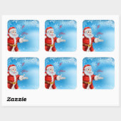 Kerstcadeau Label Sticker-Santa (Vel)