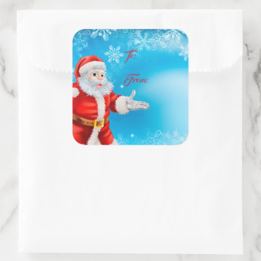 Kerstcadeau Label Sticker-Santa (Tas)