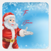 Kerstcadeau Label Sticker-Santa (Voorkant)