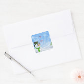 Kerstcadeau Label Sticker-Snowman (Envelop)