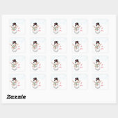Kerstcadeau Label Stickers-Snowman (Vel)