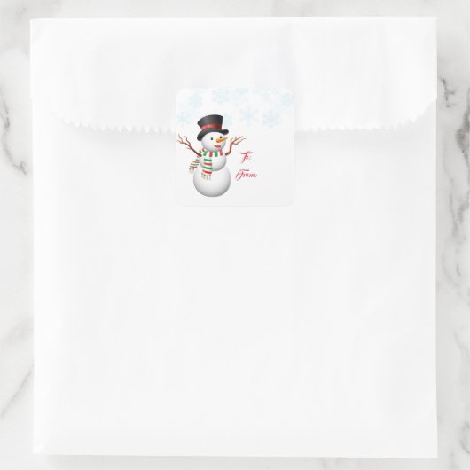 Kerstcadeau Label Stickers-Snowman (Tas)