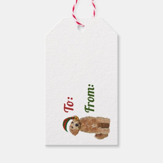 Kerstcadeau Label van gouden doodle Cadeaulabel (Voorkant)