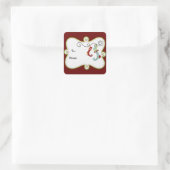 kerstcadeau-label vierkante sticker (Tas)