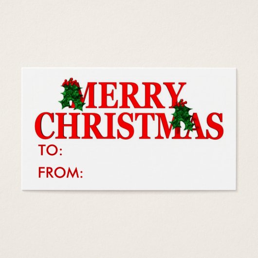 kerstcadeau-Label Visitekaartjes (Voorkant)