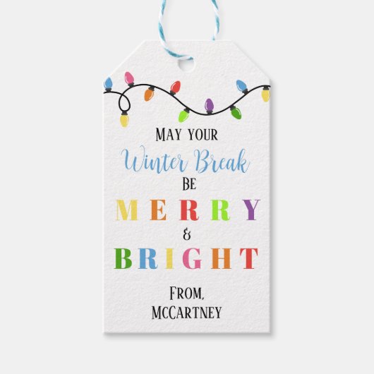 Kerstcadeau Label voor docent van student Cadeaulabel (Voorkant)