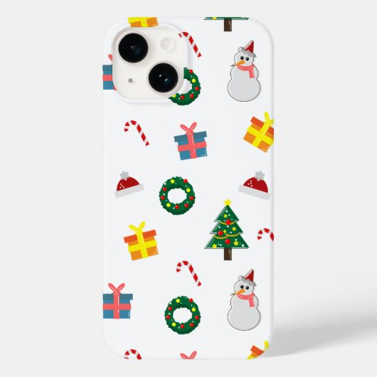 Kerstcadeau – Leuke Kerstpatroon met Sneeuwman Case-Mate iPhone Case (Achterkant)