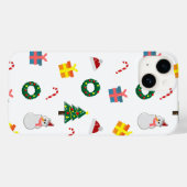 Kerstcadeau – Leuke Kerstpatroon met Sneeuwman Case-Mate iPhone Case (Achterkant (horizontaal))