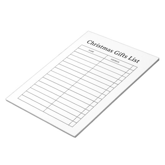 Kerstcadeau Lijst Notitieblok (Schuin)