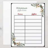 Kerstcadeau Lijst Planner Pagina (Voorkant / Achterkant)