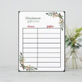 Kerstcadeau Lijst Planner Pagina (Staand voorkant)